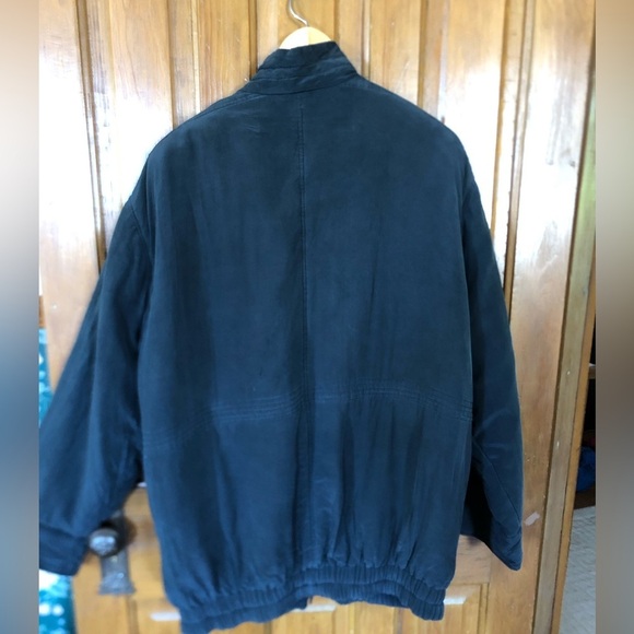 Vtg Oversized Silk Bomber Jacket - Picture 2 of 16